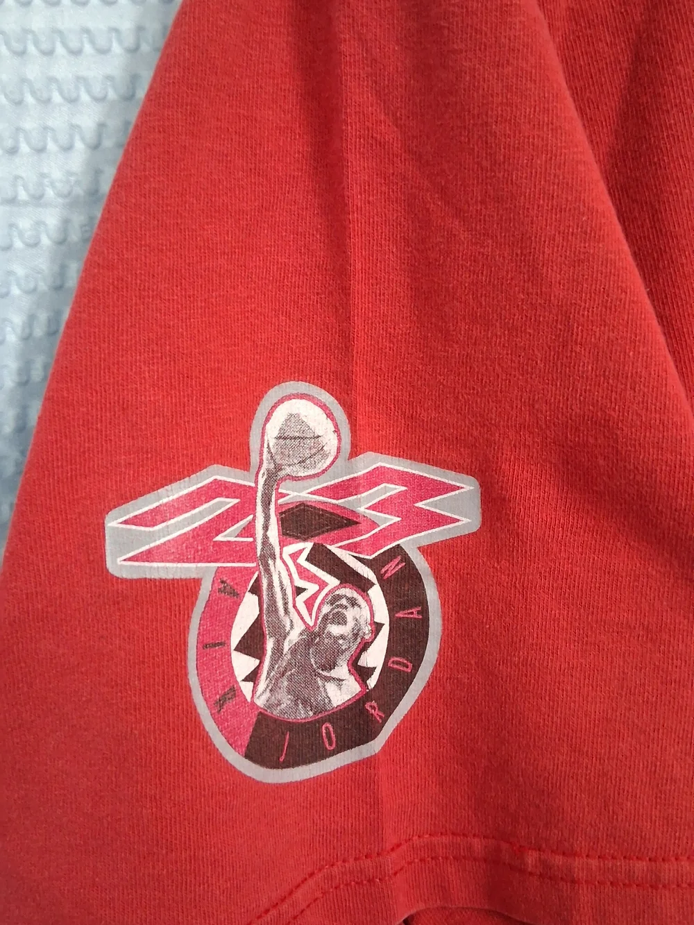 Vintage Jordan Red Crewneck Sweatshirt with Black Jumpman Tag